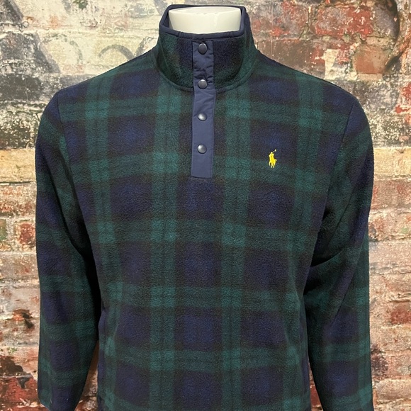 Polo Ralph Lauren Other - Polo Ralph Lauren Blue Green Tartan Plaid Pullover with pockets Size L